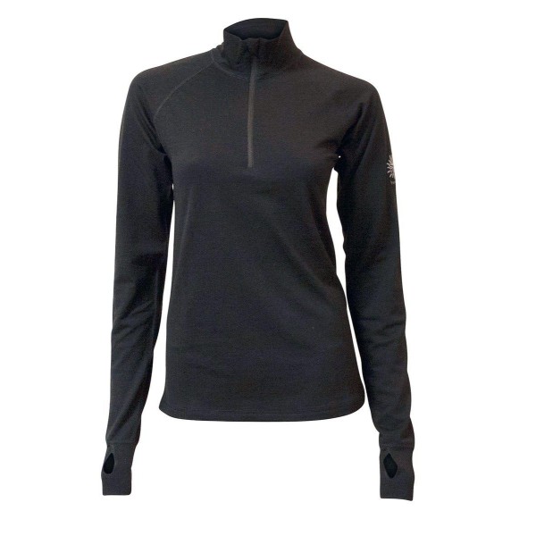 Ivanhoe Underwool Blossom Half zip underställströja dam svart
