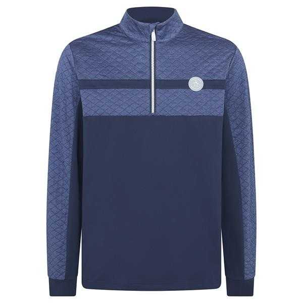 Original Penguin ¼ Zip Mixed Media Heritage Block Pullover