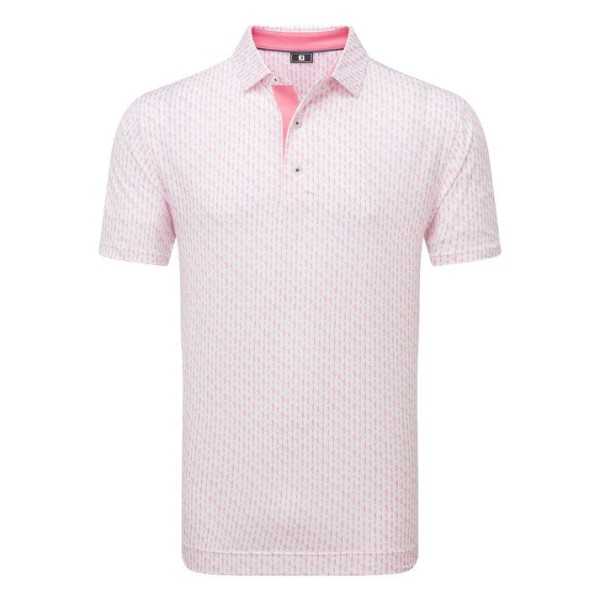 FootJoy Figure Print Lisle Polo white/pink