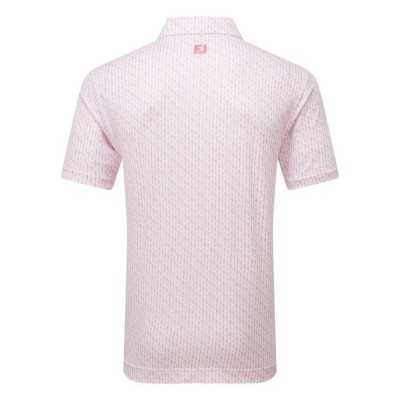 FootJoy Figure Print Lisle Polo white/pink FootJoy Figure Print Lisle Polo white/pink